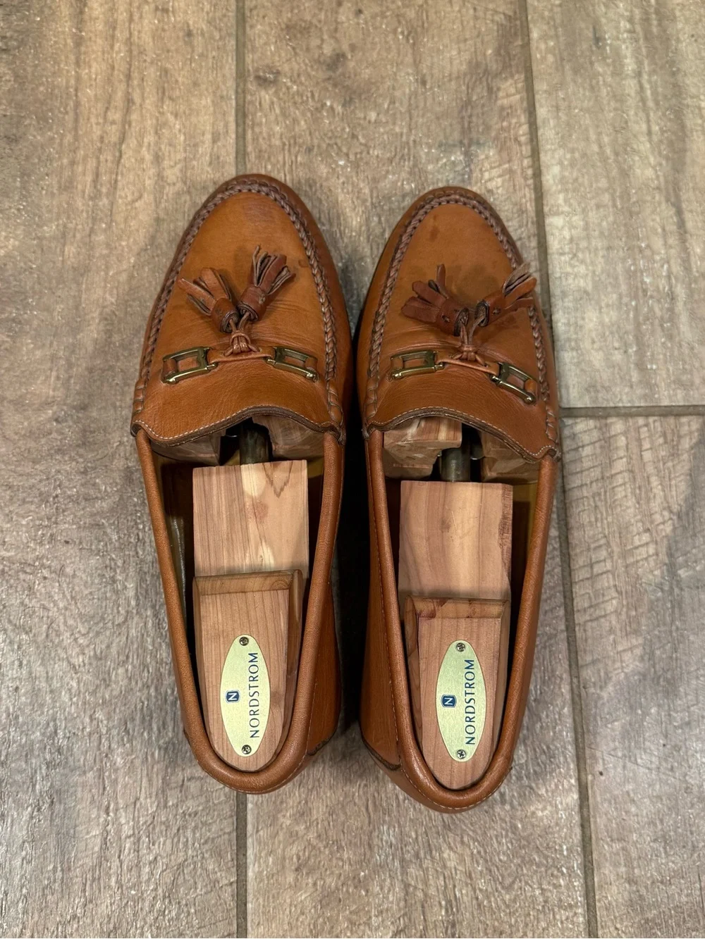 Bruno Magli Men’s Size 8.5 M Tan Leather Tassel Loafers Made In Italy